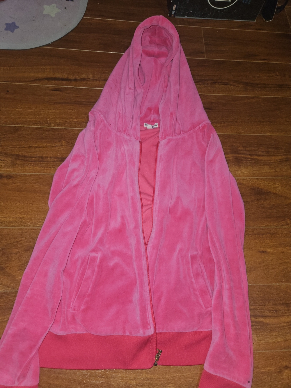 Juicy Couture Velour Hooded Jacket Pink Medium